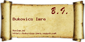 Bukovics Imre névjegykártya