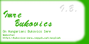 imre bukovics business card